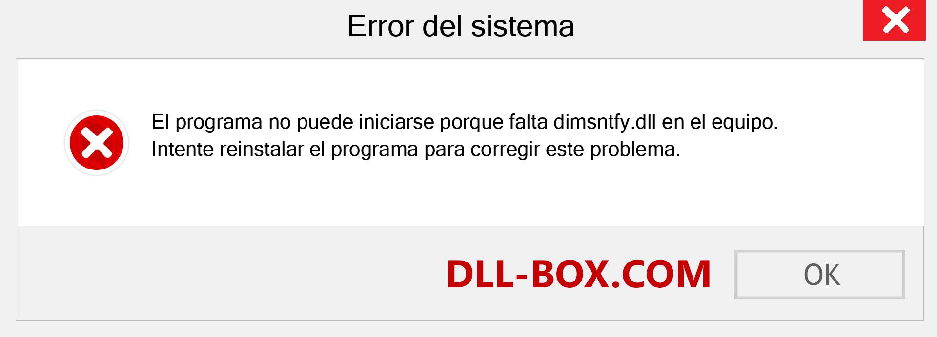 ¿Falta el archivo dimsntfy.dll ?. Descargar para Windows 7, 8, 10 - Corregir dimsntfy dll Missing Error en Windows, fotos, imágenes